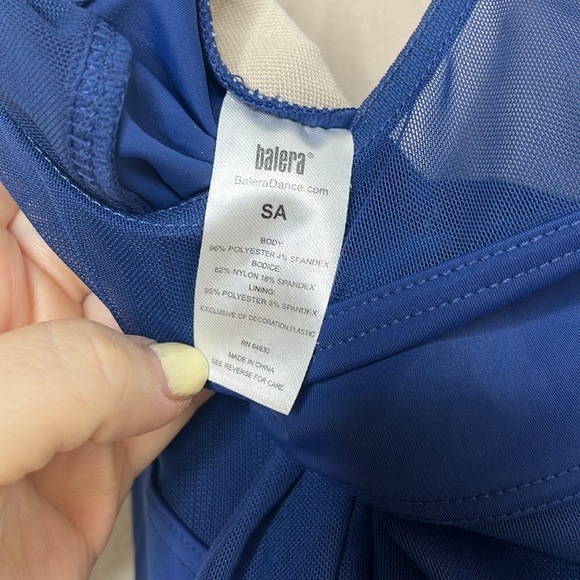 Balera Dancewear Navy Drape Unitard Women Size SA / 4-6 - Picture 3 of 3